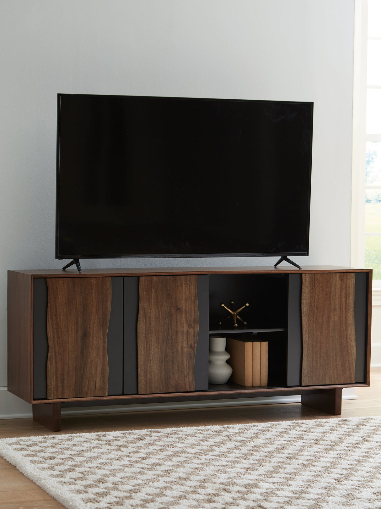 Welby Brown/Charcoal Accent Cabinet by Ashley at Eve Furniture