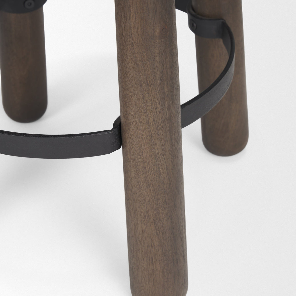 Weldon Dark Brown Wood w/ Matte Black Metal Counter Stool by Mercana at Eve Furniture