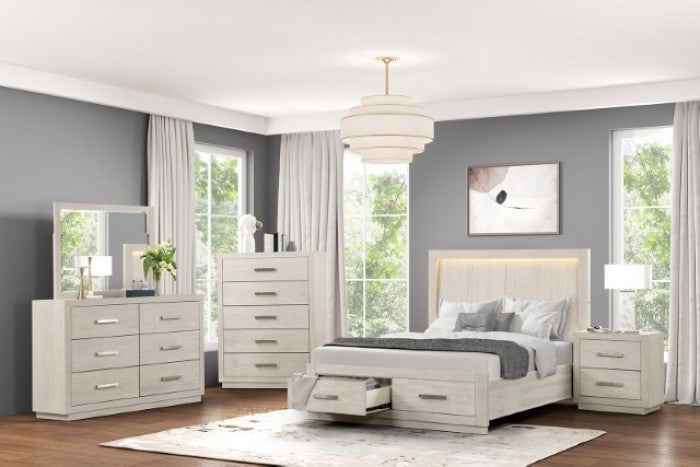 Wellingborough Light Gray 4-Piece Queen Bedroom Set by Furniture of America at Eve Furniture