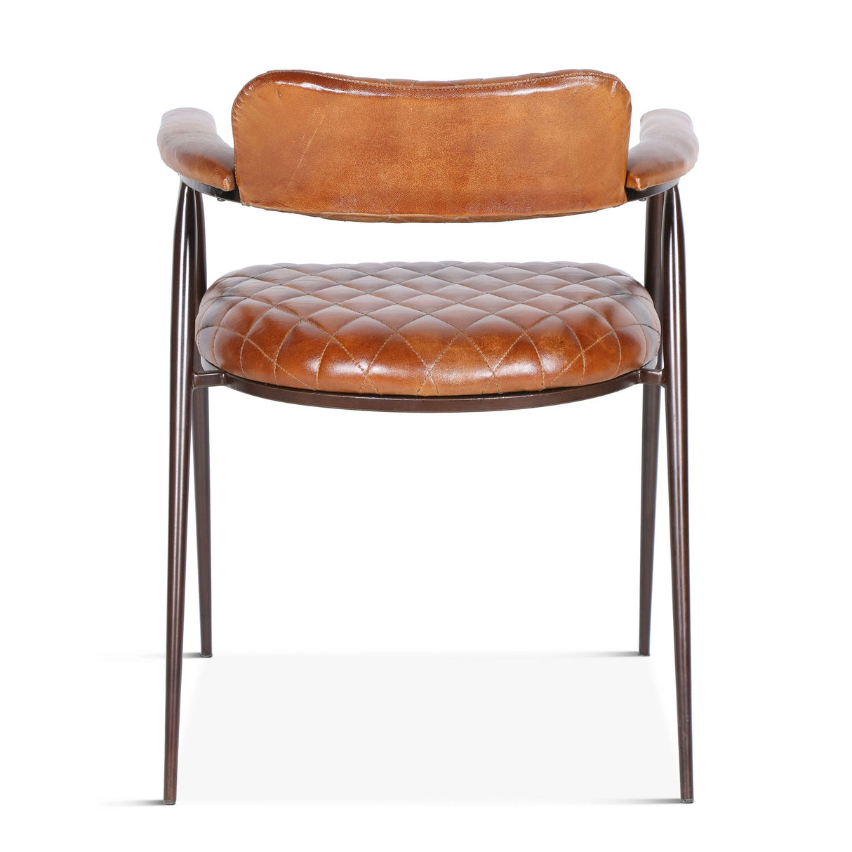 Wellington 23" Dining Armchair in Diamond Leather and Iron by Home Trends & Design at Eve Furniture