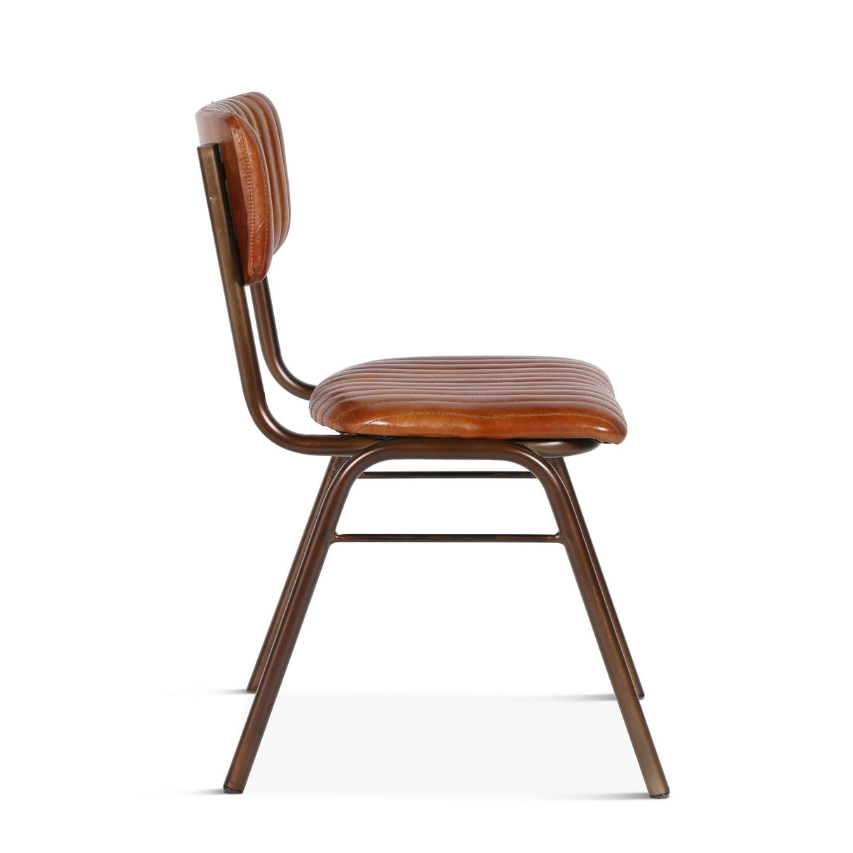 Wellington Bob 17" Ribbed Leather Dining Chair in Antique Saddle, Set of 2 by Home Trends & Design at Eve Furniture