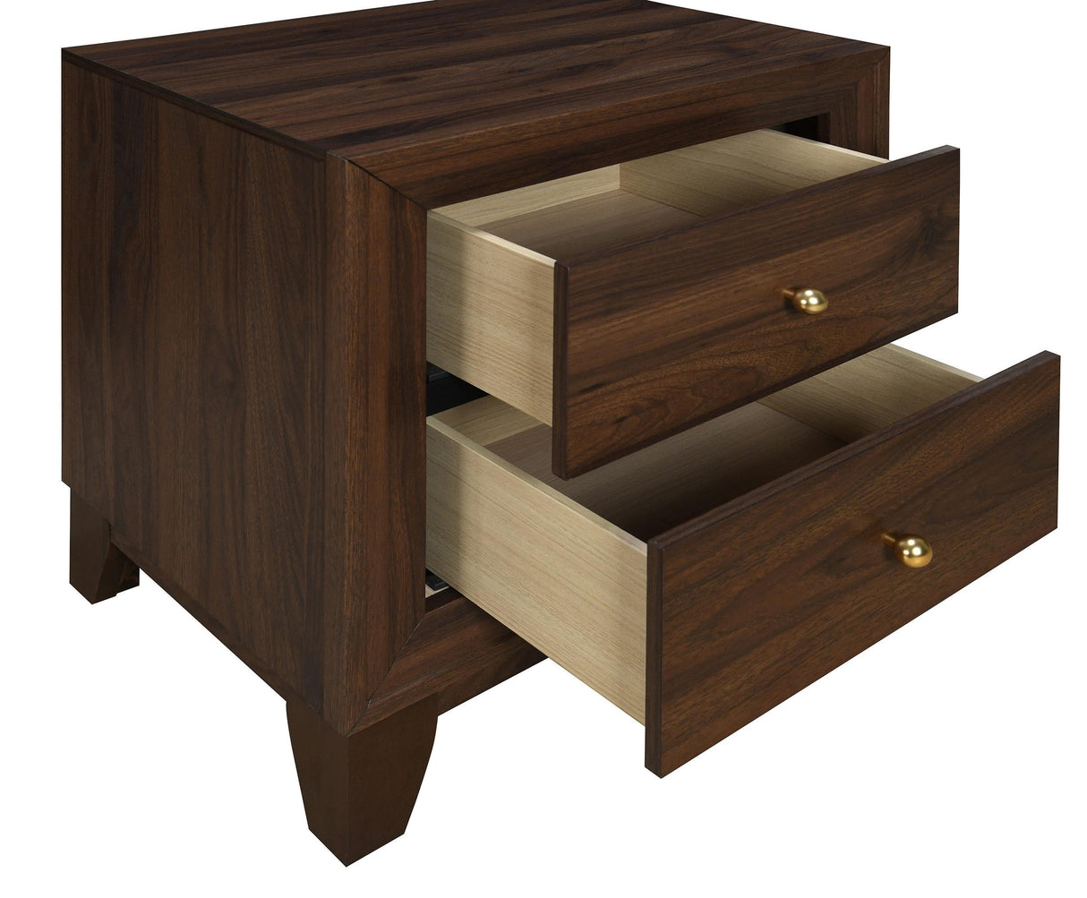 Welsley Walnut 2-Drawer Nightstand Bedside Table by Coaster at Eve Furniture