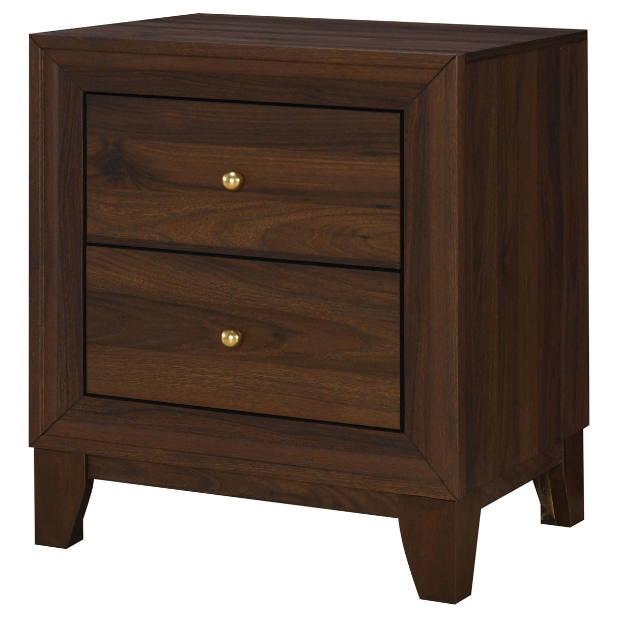 Welsley Walnut 2-Drawer Nightstand Bedside Table by Coaster at Eve Furniture