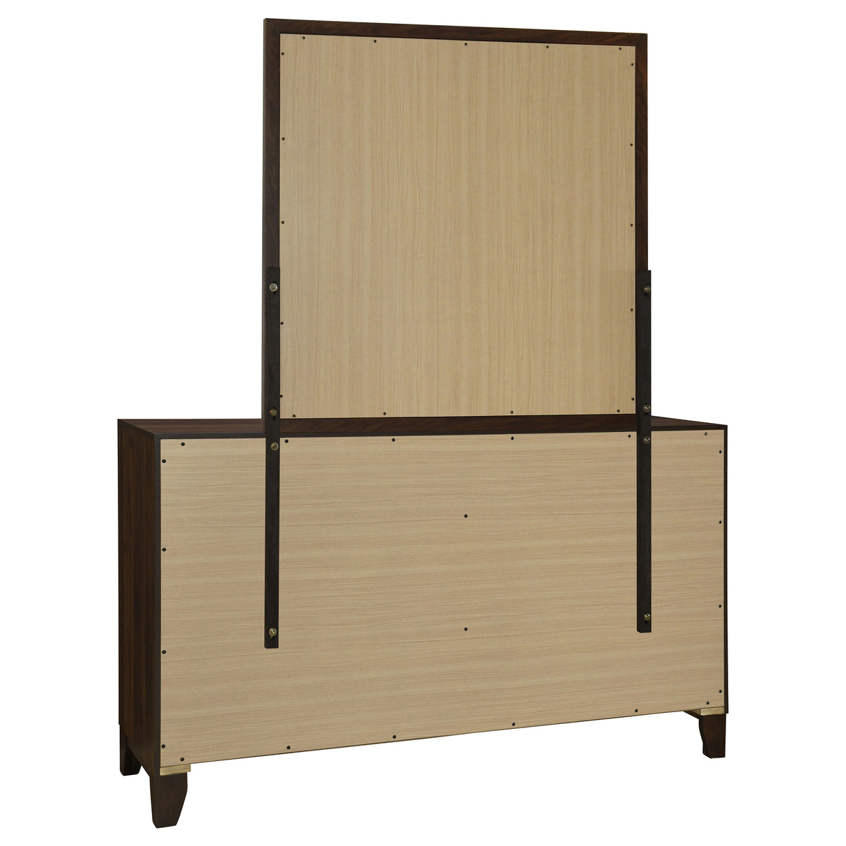 Welsley Walnut 6-drawer Dresser and Mirror by Coaster at Eve Furniture