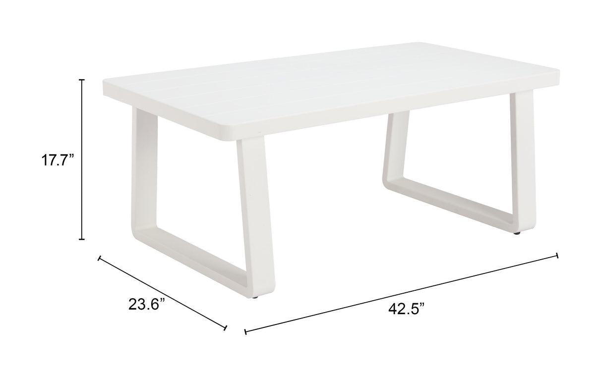 Welt White Outdoor Coffee Table by Zuomod at Eve Furniture