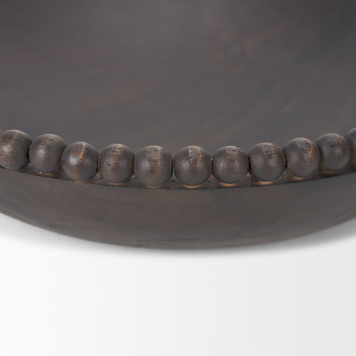Wendell Dark Brown Wood w/ Wood Beads Round Bowls by Mercana at Eve Furniture
