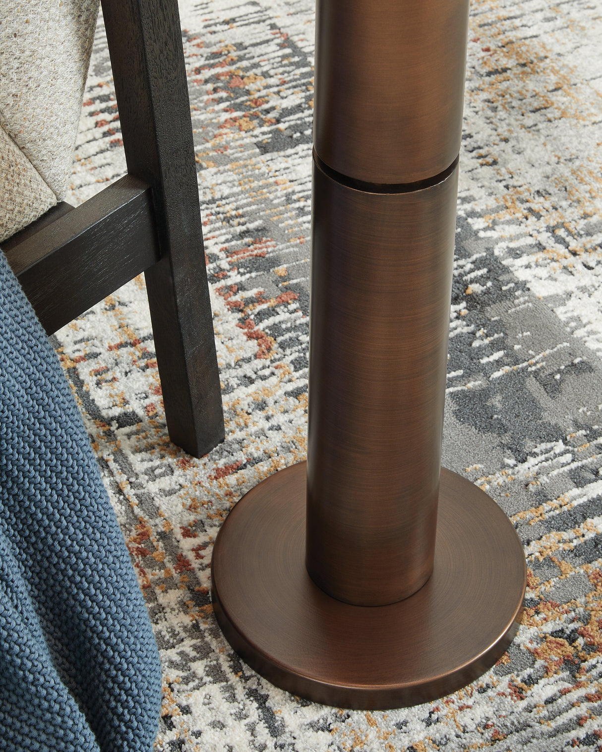 Wendfield Antique Copper Finish Floor Lamp by Ashley at Eve Furniture