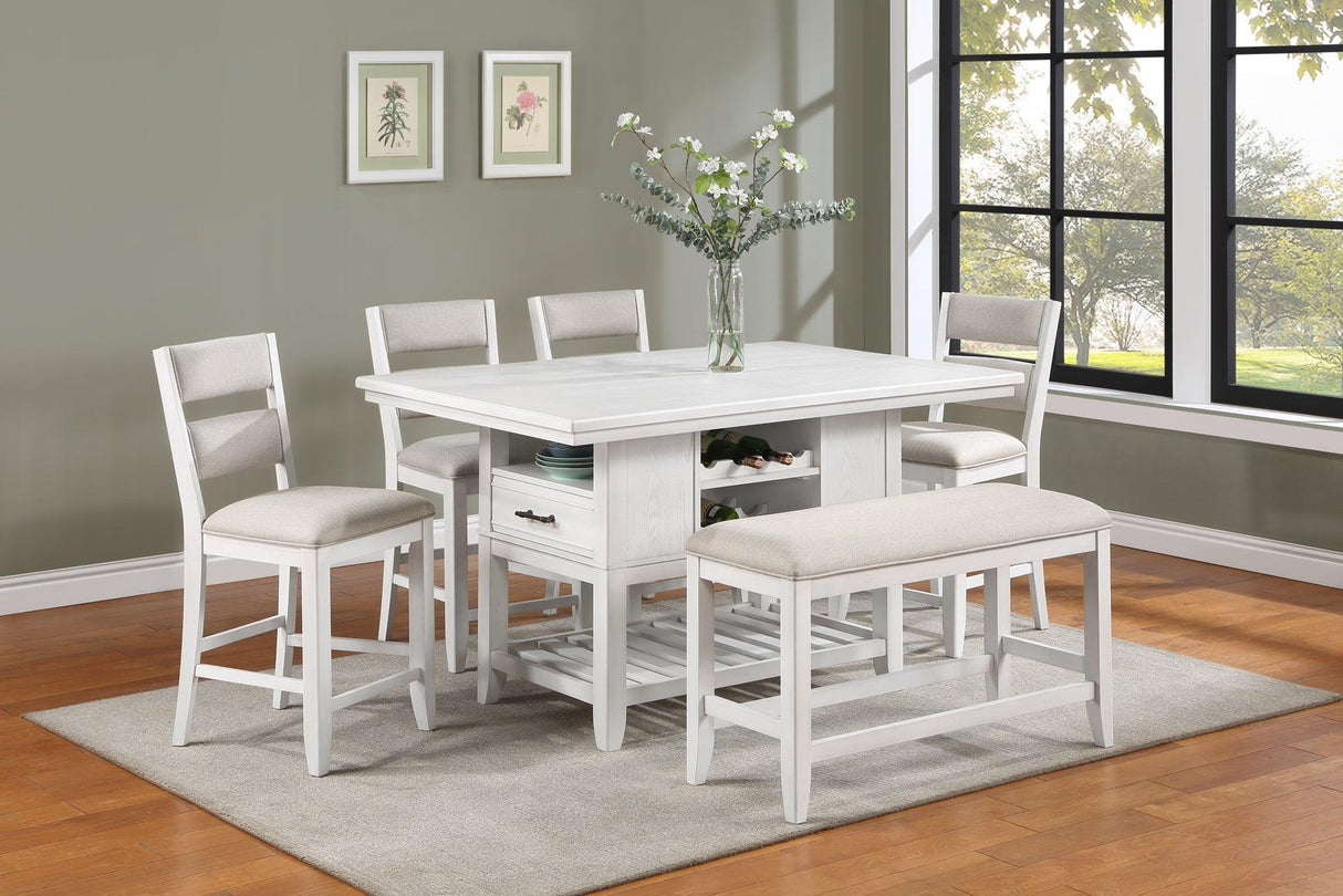 Wendy White Counter Height Dining Set by Crown Mark at Eve Furniture