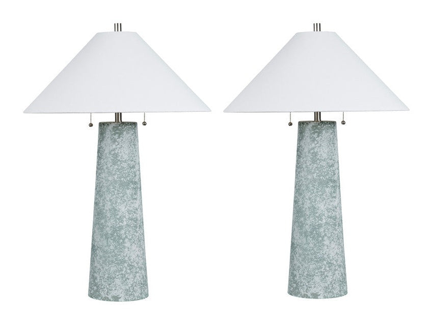 Wentworth Blue/White Table Lamp (Set of 2) by Crestview at Eve Furniture