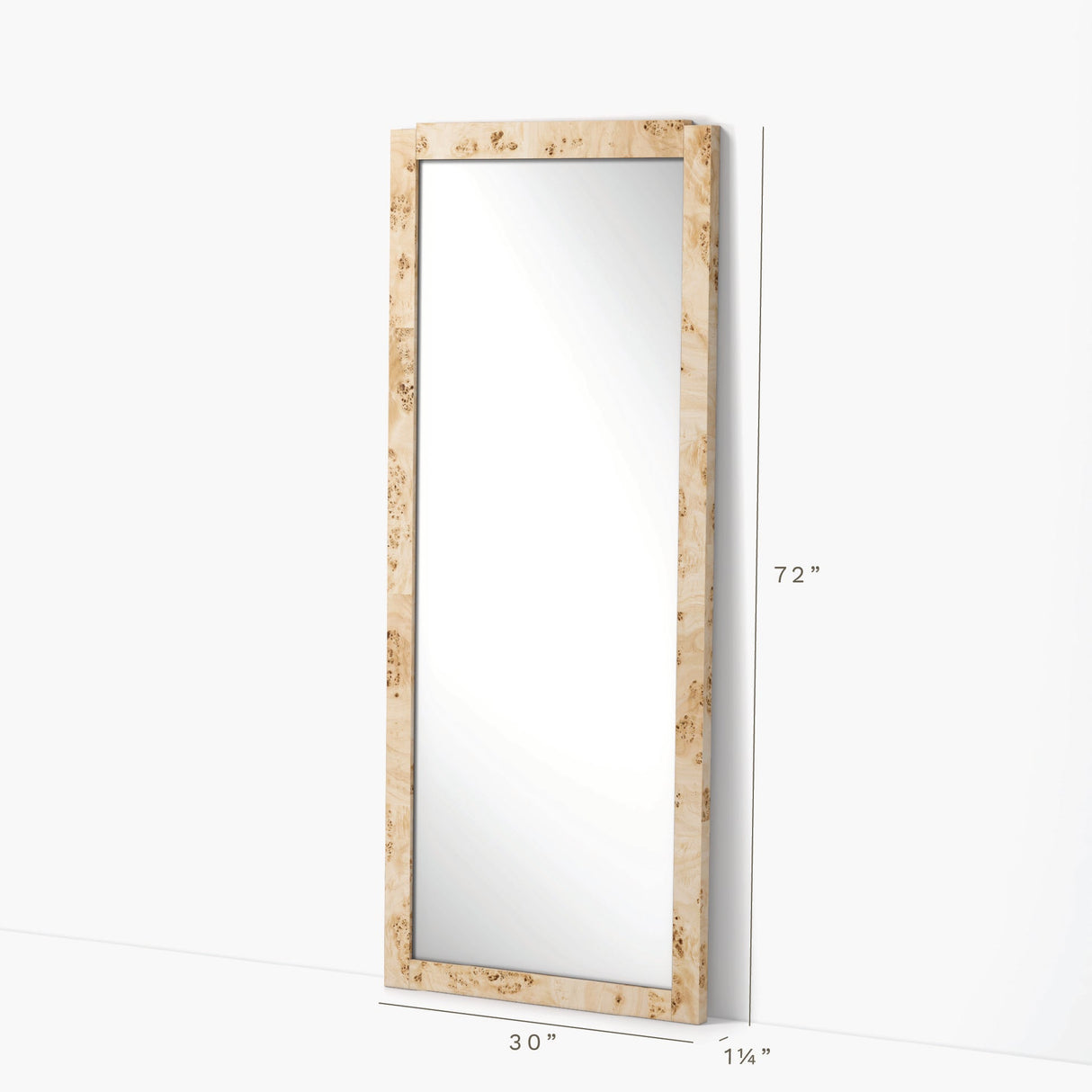 Wesley Burl Floor Mirror by Co.House Designs at Eve Furniture