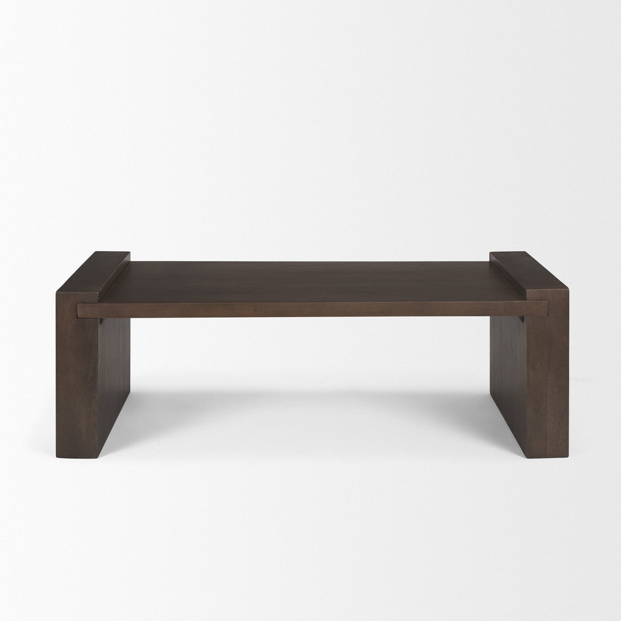 Wesson Dark Brown Wooden Rectangular Coffee Table by Mercana at Eve Furniture
