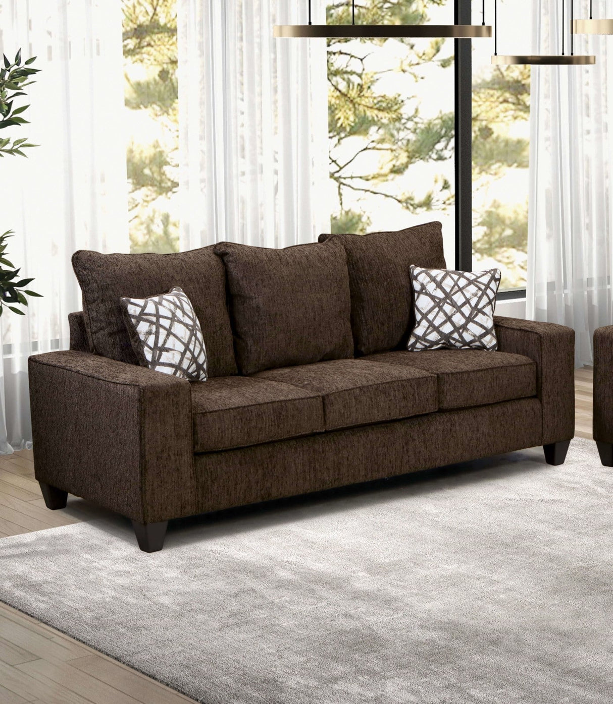 West action Chocolate Sofa & Loveseat by Furniture of America at Eve Furniture
