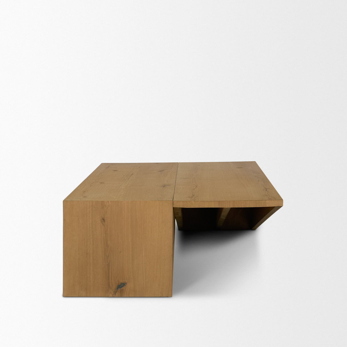 West Light Brown Oak Wood Rectangular Coffee Table by Mercana at Eve Furniture