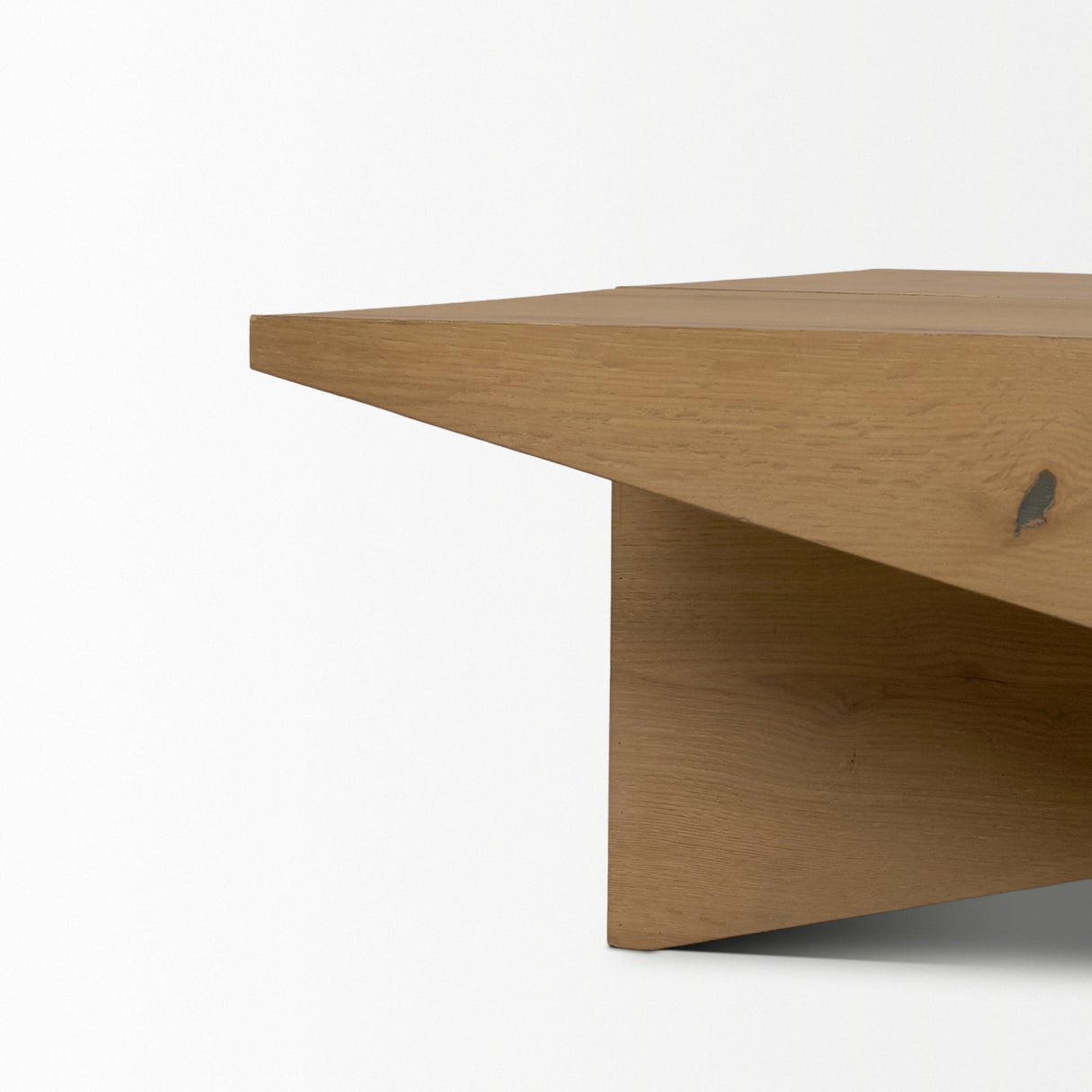West Light Brown Oak Wood Rectangular Coffee Table by Mercana at Eve Furniture