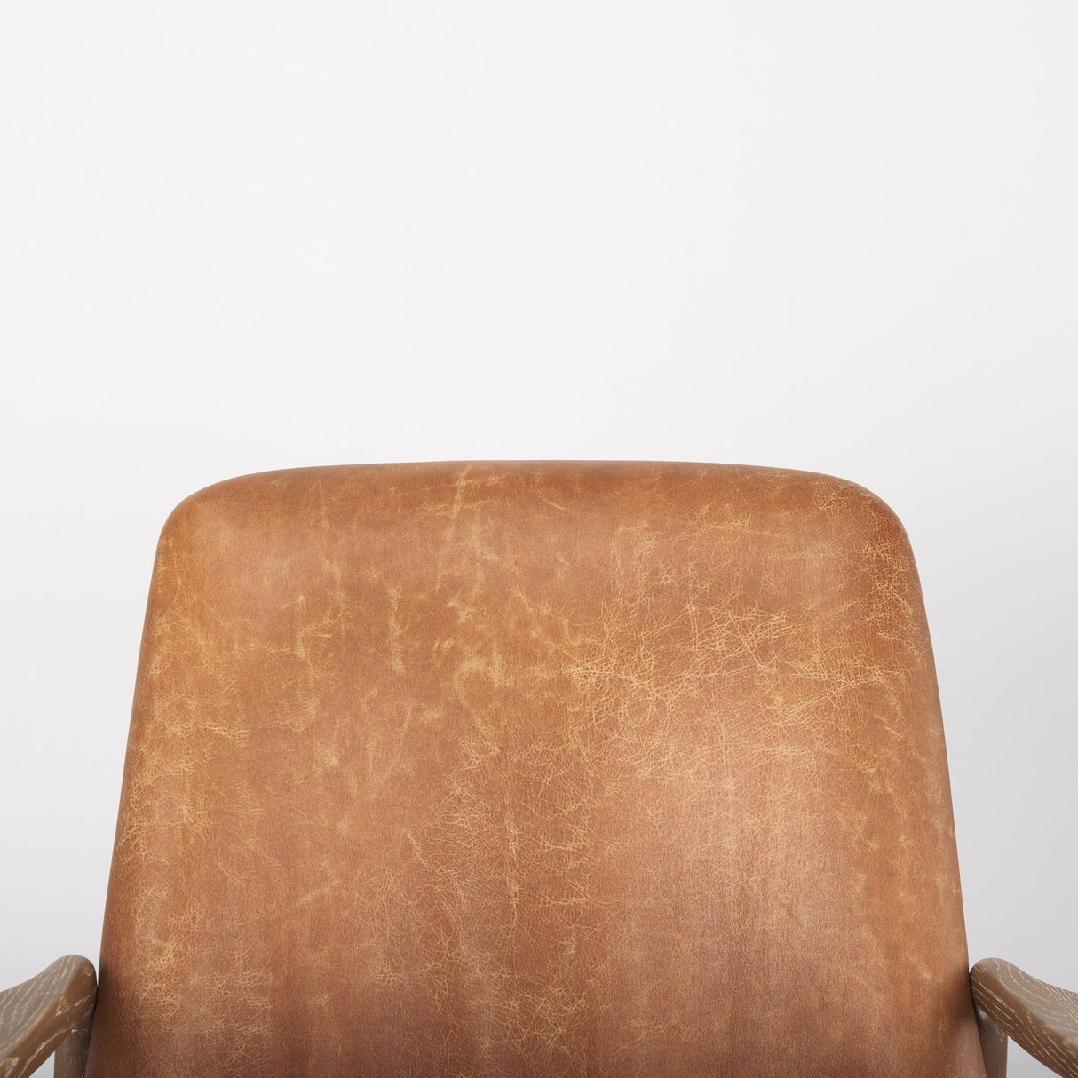 Westan Cognac Faux Leather W/Medium Brown Wood Accent Chair by Mercana at Eve Furniture