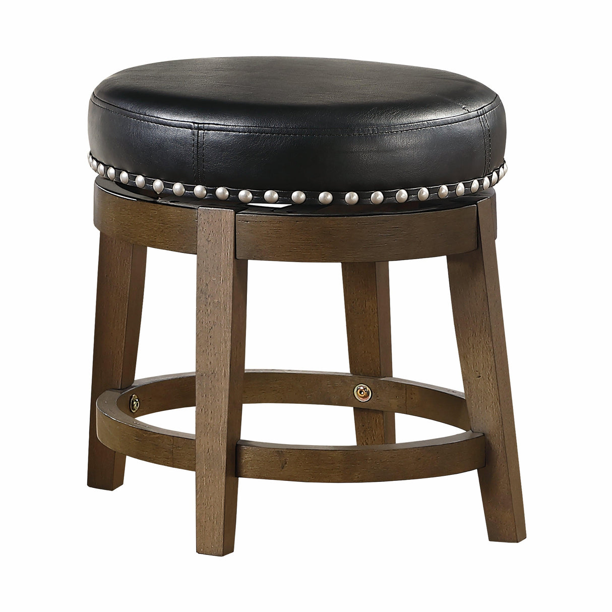 Westby Black/Brown Round Swivel Stool, Black, Set of 2 by Homelegance at Eve Furniture