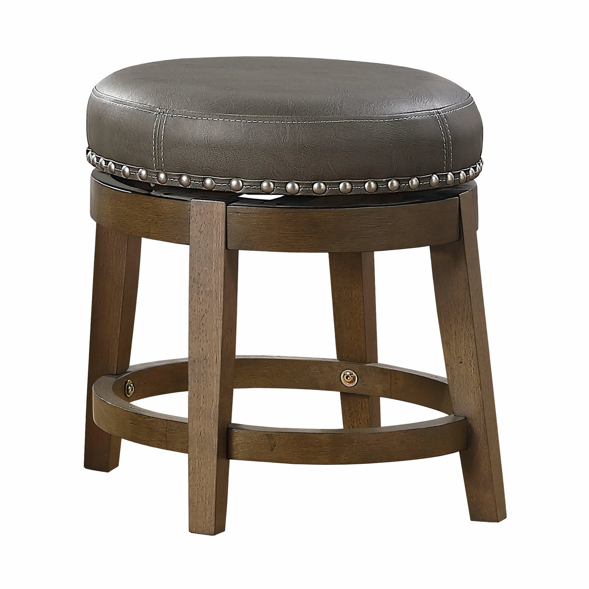 Westby Gray/Brown Round Swivel Stool, Gray, Set of 2 by Homelegance at Eve Furniture