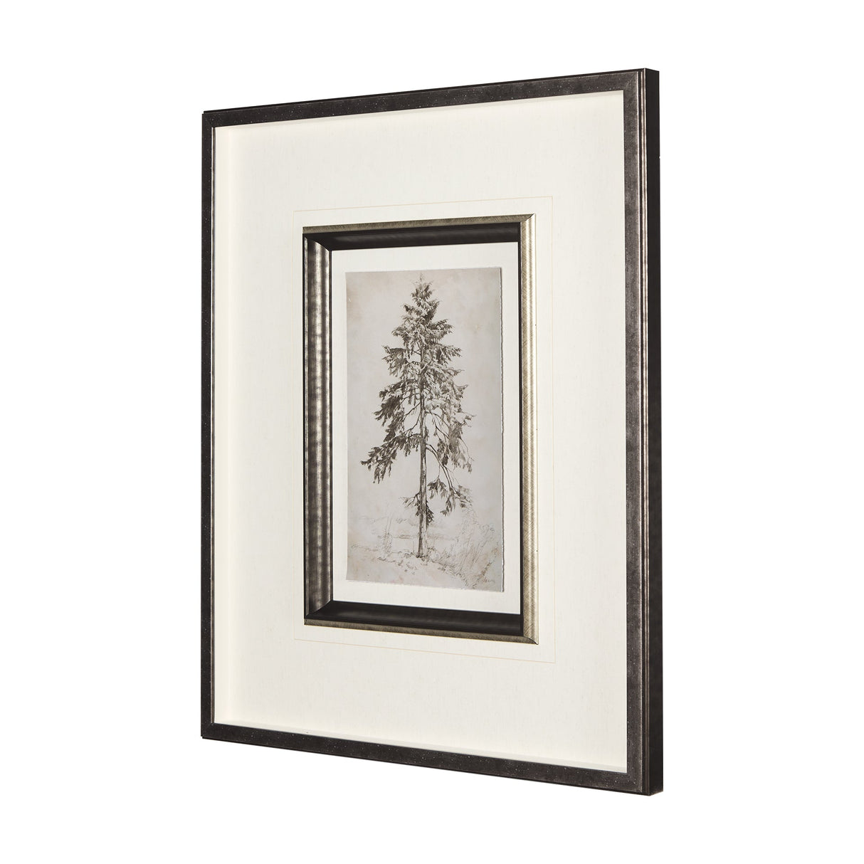 Westcoast Tree Drawing II by Mercana Studio Hand Embellished Framed Art Print Matted under Glass by Mercana at Eve Furniture