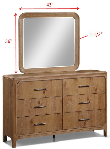 Westcott Cerused Natural Bedroom Mirror (Mirror Only) by Crown Mark at Eve Furniture