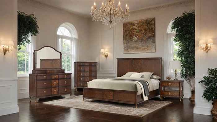 Westerham Dark Cherry 4-Piece Queen Bedroom Set by Furniture of America at Eve Furniture