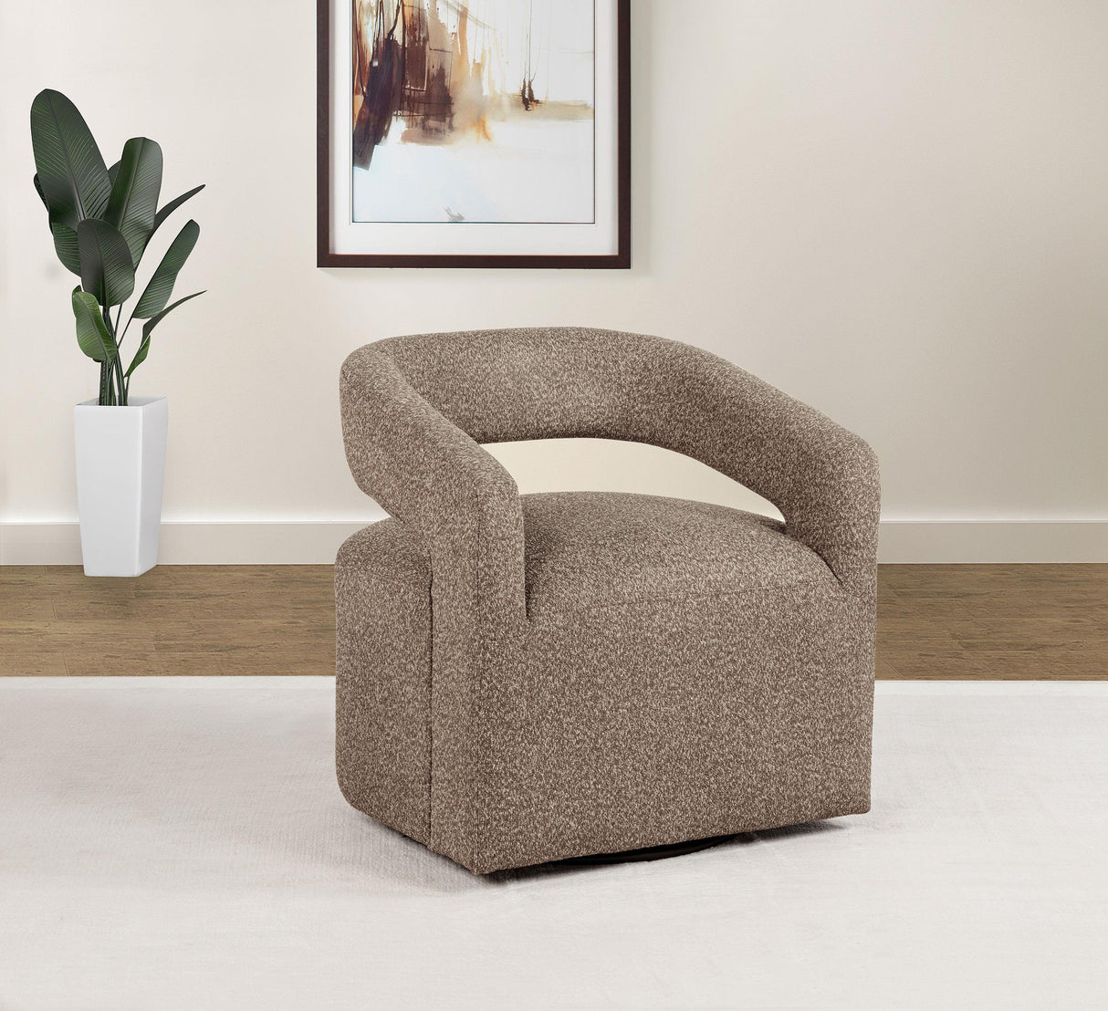 Westhill Rocky Road Boucle Upholstered Swivel Accent Chair by Coaster at Eve Furniture