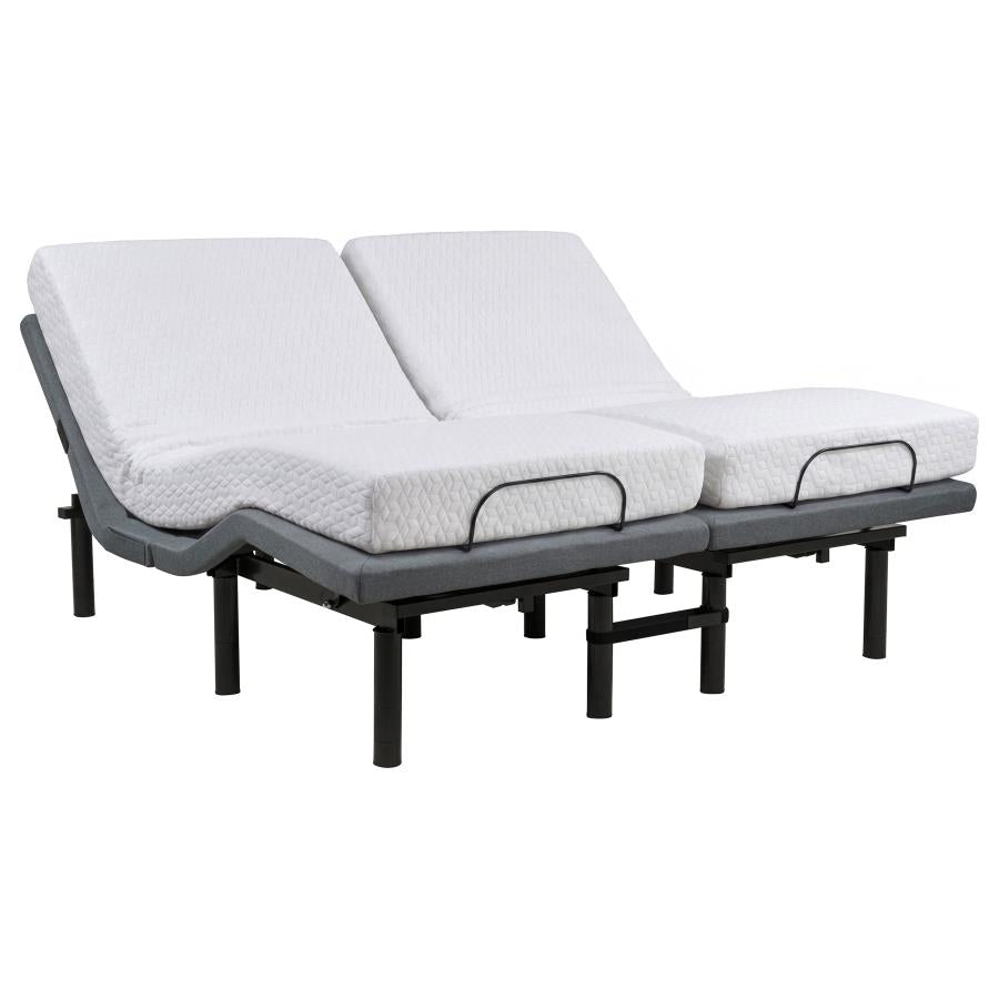 Weston Black/Grey Split Eastern King Massage Adjustable Bed Base by Coaster at Eve Furniture