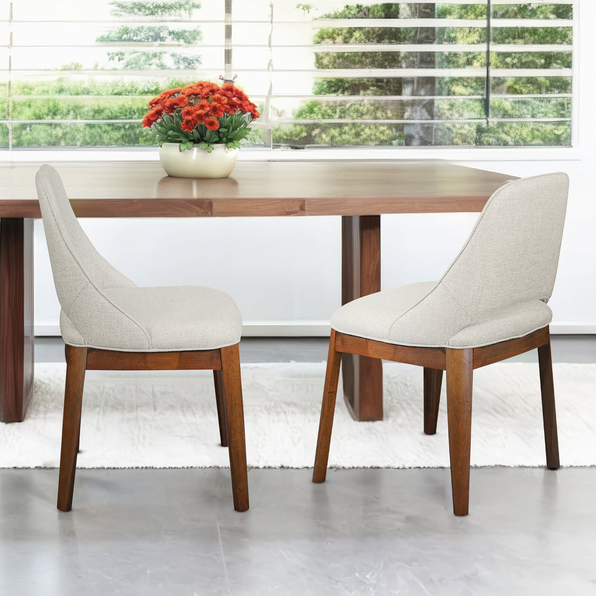 Weston Dining Chair Set of 2 - Beige Linen by Ashcroft Imports at Eve Furniture