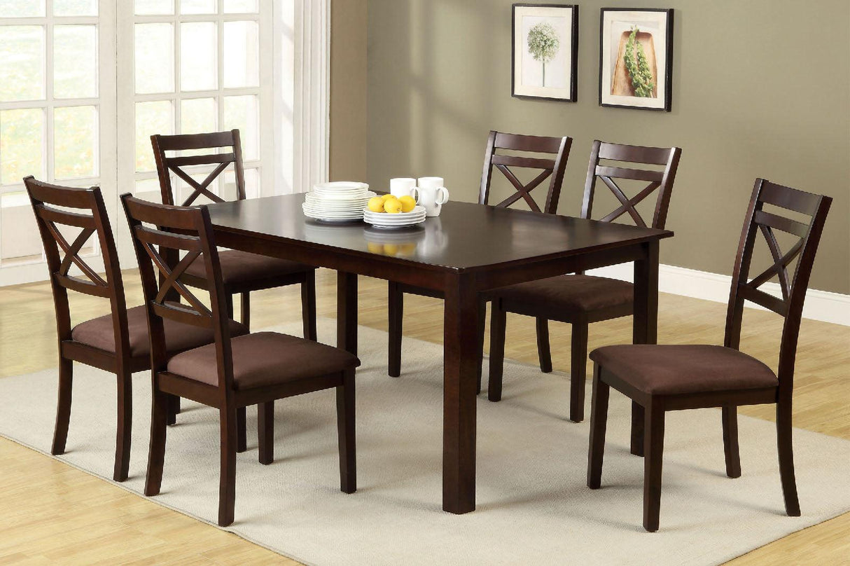 Weston Espresso 7 Pc. Dining Table Set by Furniture of America at Eve Furniture