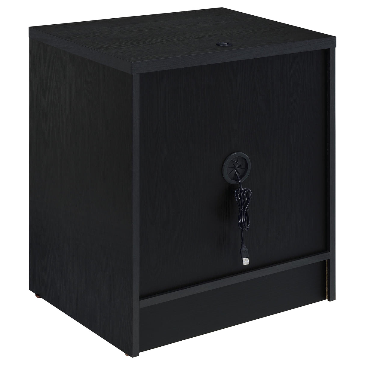 Westpark Black Nightstand with LED Lights and USB Ports by Coaster at Eve Furniture