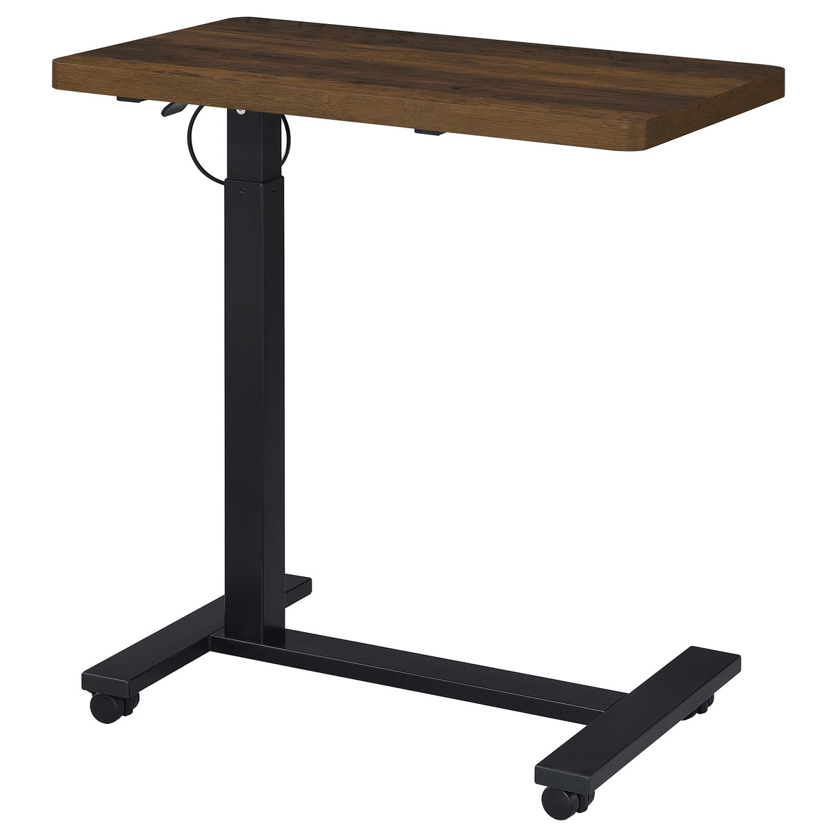 Westpark Dark Pine Pneumatic Adjustable C-Shape Side Table with Casters by Coaster at Eve Furniture
