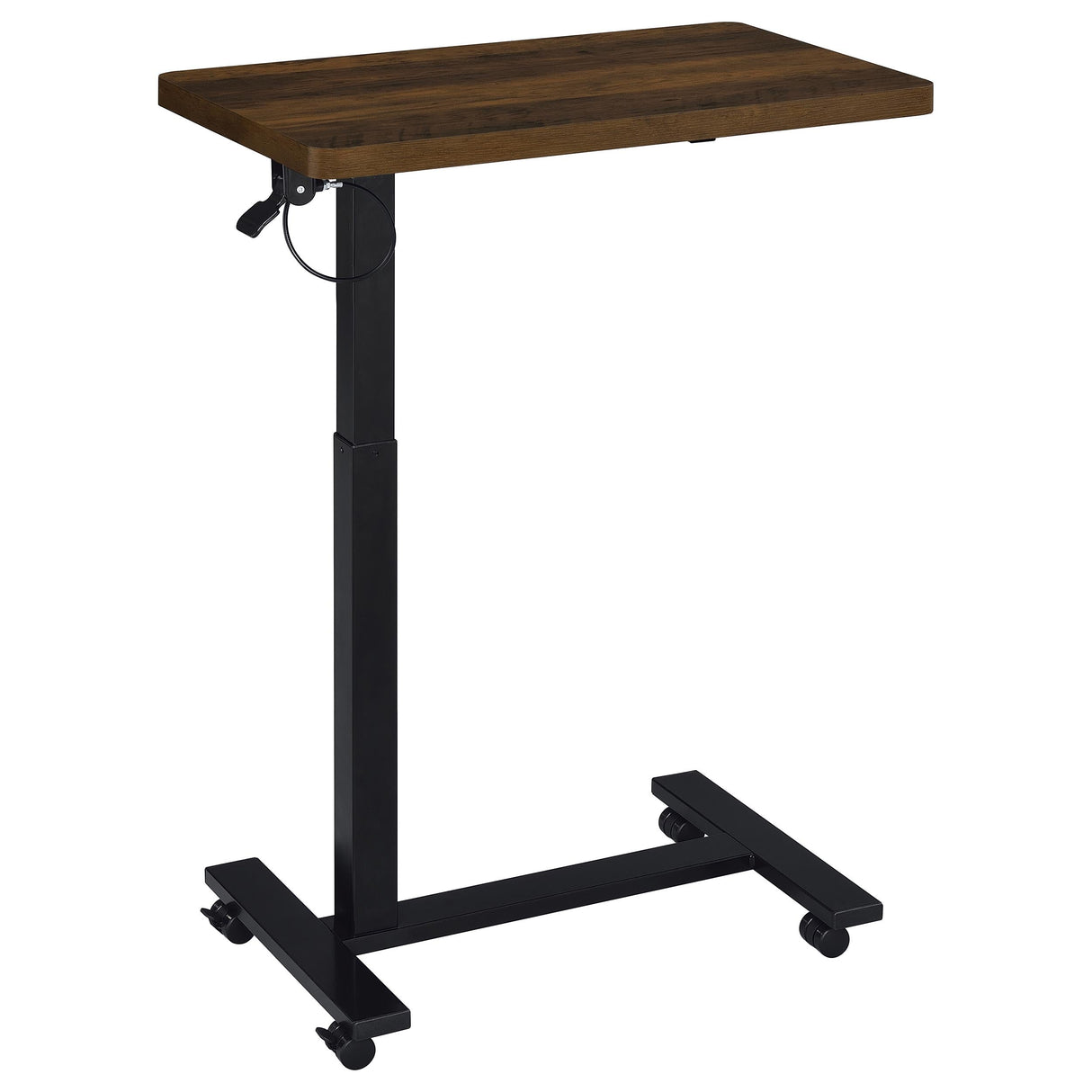 Westpark Dark Pine Pneumatic Adjustable C-Shape Side Table with Casters by Coaster at Eve Furniture