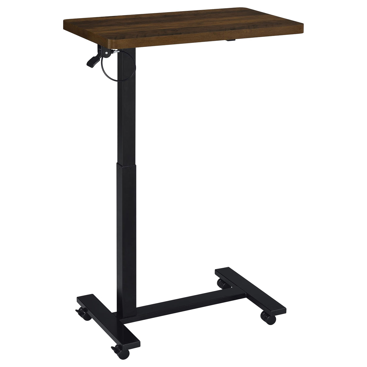 Westpark Dark Pine Pneumatic Adjustable C-Shape Side Table with Casters by Coaster at Eve Furniture