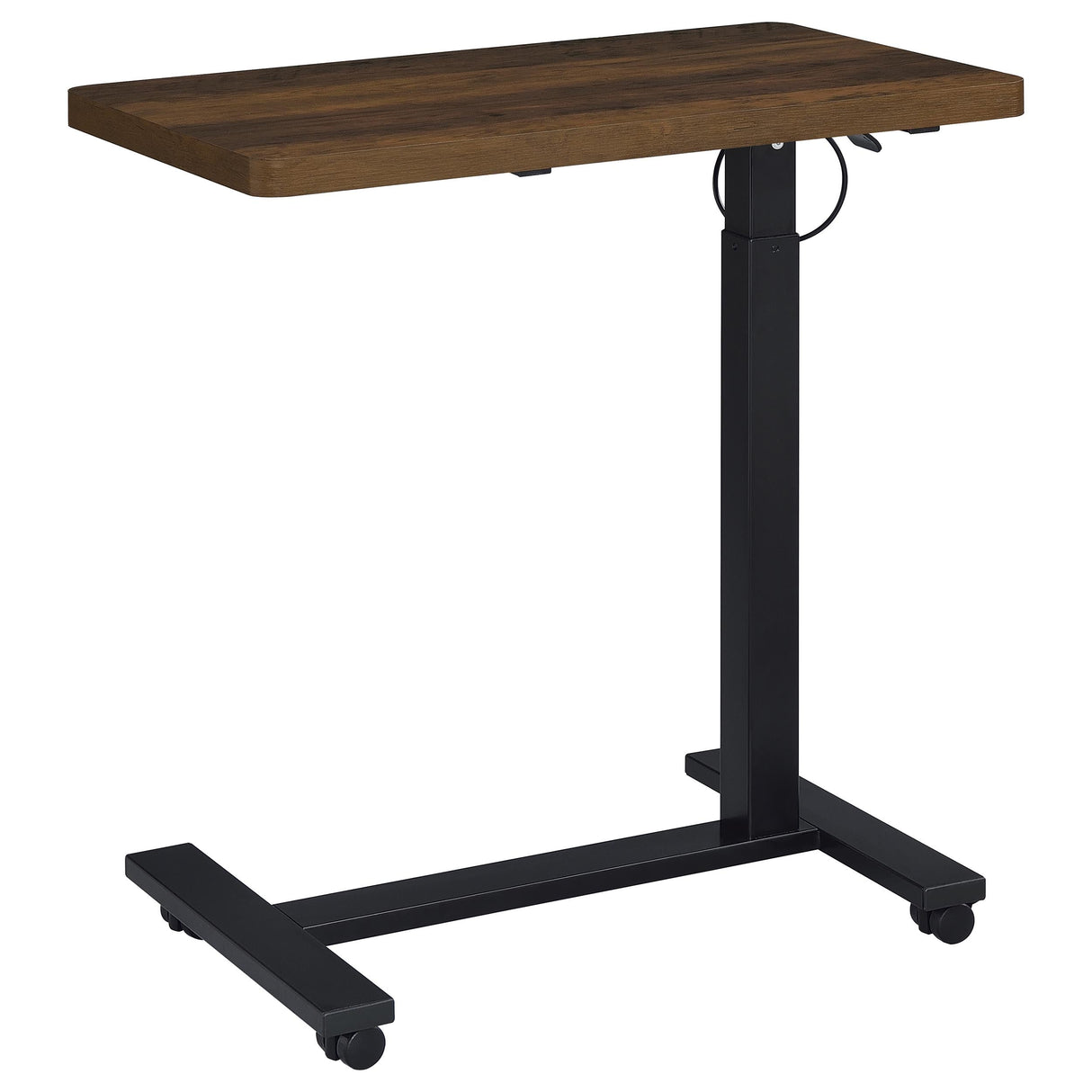 Westpark Dark Pine Pneumatic Adjustable C-Shape Side Table with Casters by Coaster at Eve Furniture