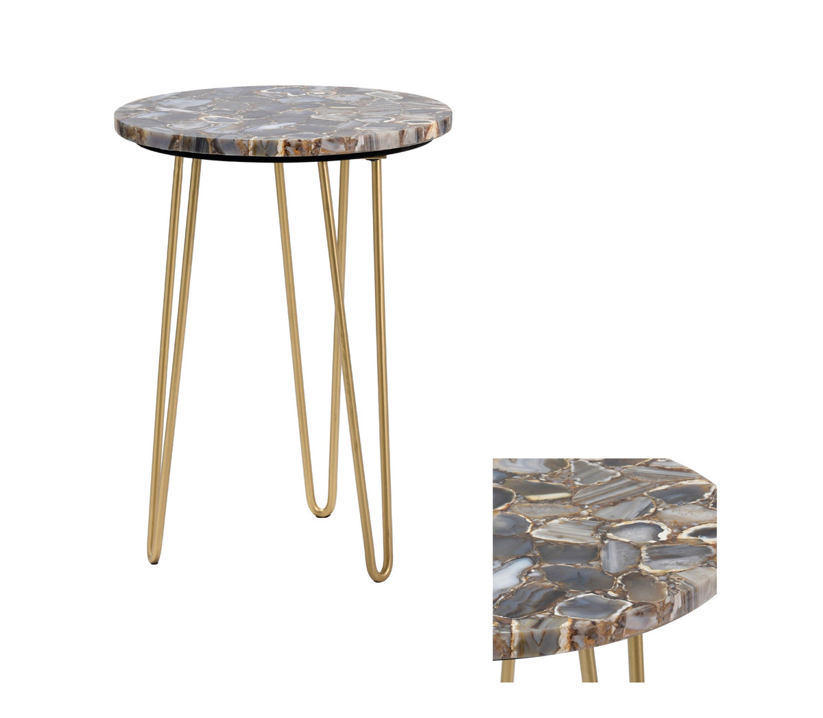 Westwood Gold/Blue Accent Table by Crestview at Eve Furniture