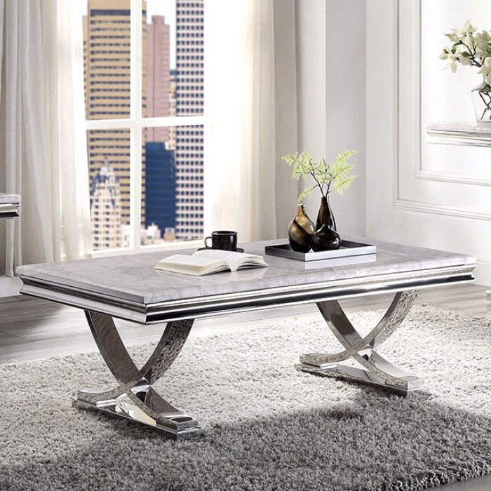 Wettingen Chrome Coffee Table by Furniture of America at Eve Furniture