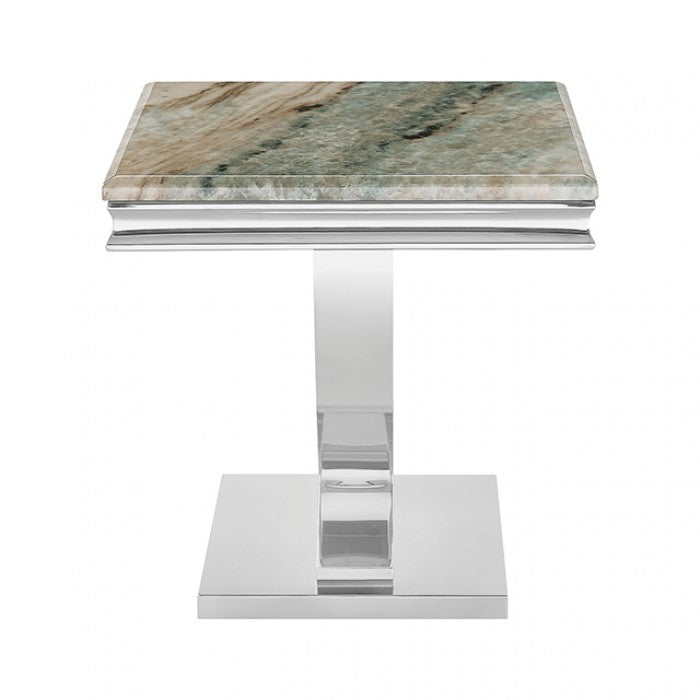 Wettingen Chrome/Green End Table by Furniture of America at Eve Furniture