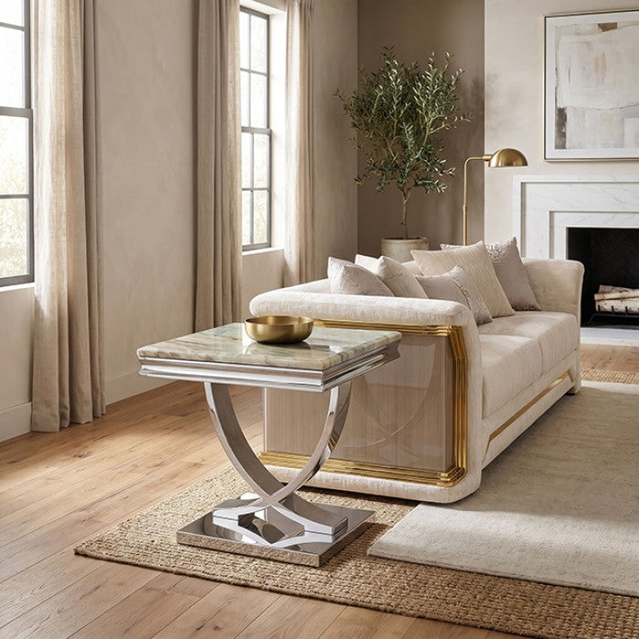 Wettingen Chrome/Green End Table by Furniture of America at Eve Furniture