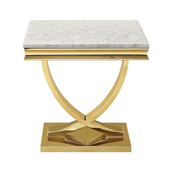 Wettingen Gold/Beige End Table by Furniture of America at Eve Furniture