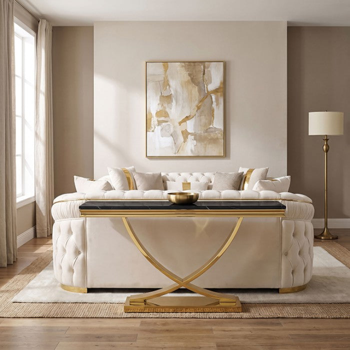 Wettingen Gold/Black Sofa Table by Furniture of America at Eve Furniture