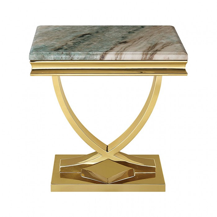 Wettingen Gold/Green End Table by Furniture of America at Eve Furniture
