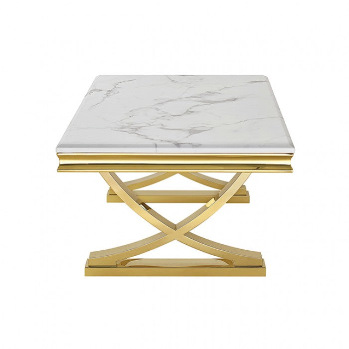 Wettingen Gold/White Coffee Table by Furniture of America at Eve Furniture