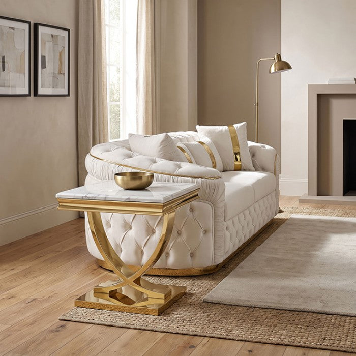 Wettingen Gold/White End Table by Furniture of America at Eve Furniture