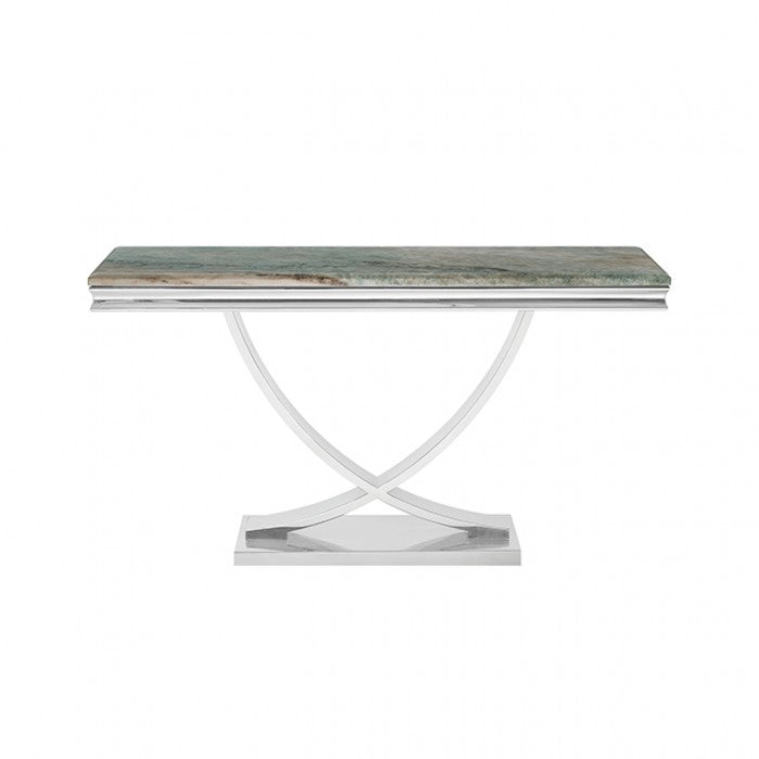 Wettingen Green/Chrome Sofa Table by Furniture of America at Eve Furniture