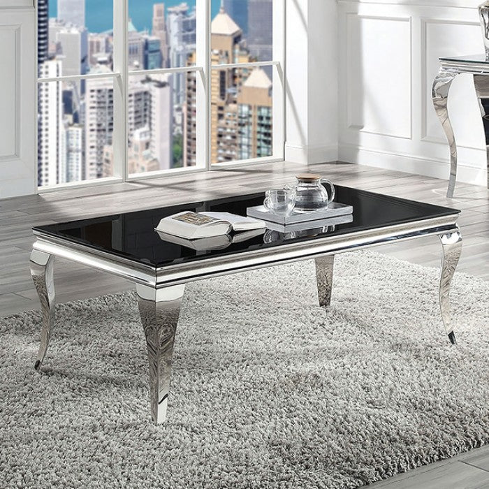 Wetzikon Black/Silver Coffee Table by Furniture of America at Eve Furniture