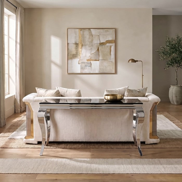 Wetzikon Black/Silver Sofa Table by Furniture of America at Eve Furniture