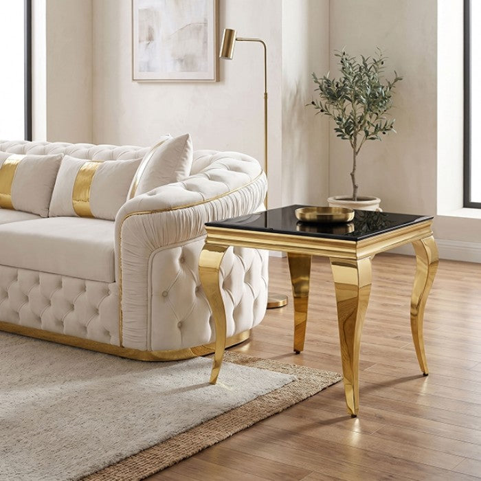 Wetzikon Gold/Black End Table by Furniture of America at Eve Furniture