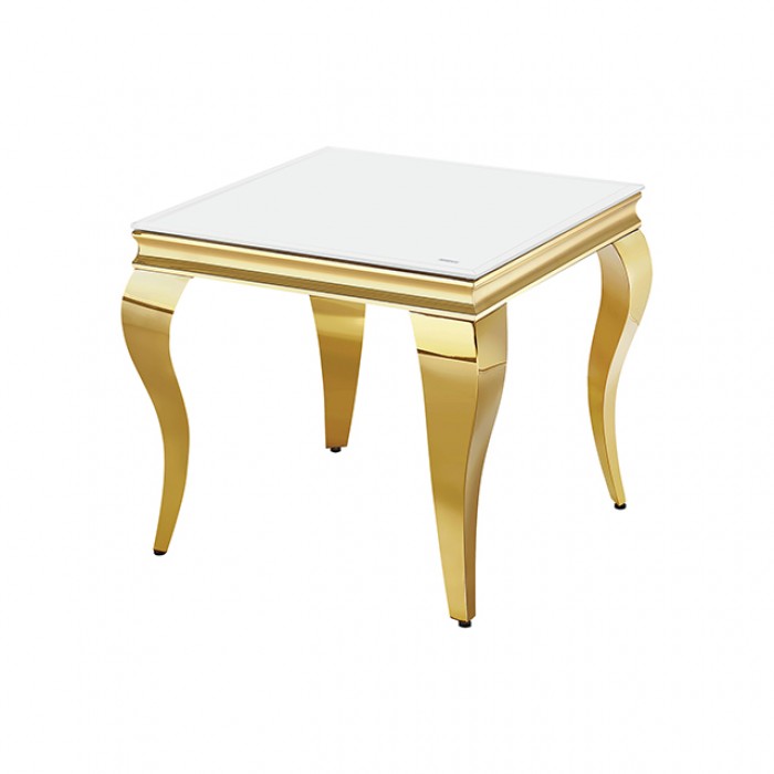 Wetzikon Gold/White End Table by Furniture of America at Eve Furniture
