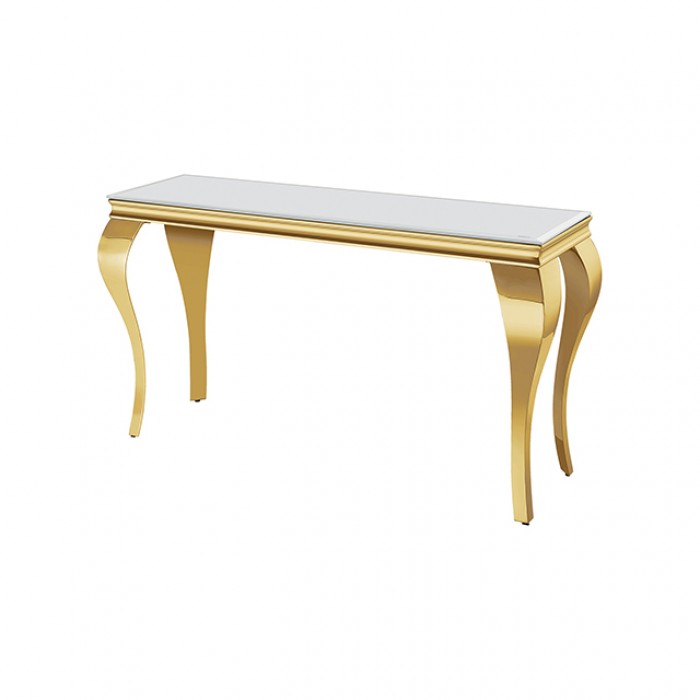 Wetzikon Gold/White Sofa Table by Furniture of America at Eve Furniture