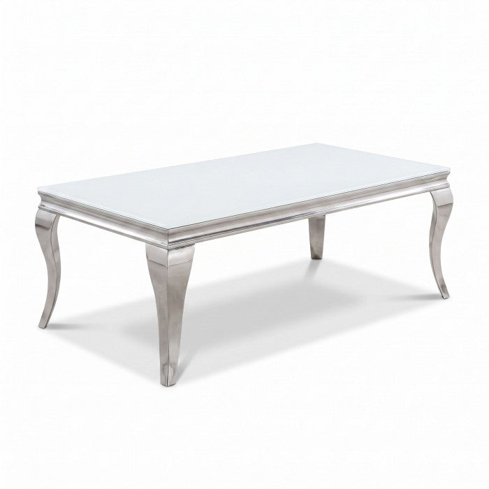 Wetzikon White/Silver Coffee Table by Furniture of America at Eve Furniture