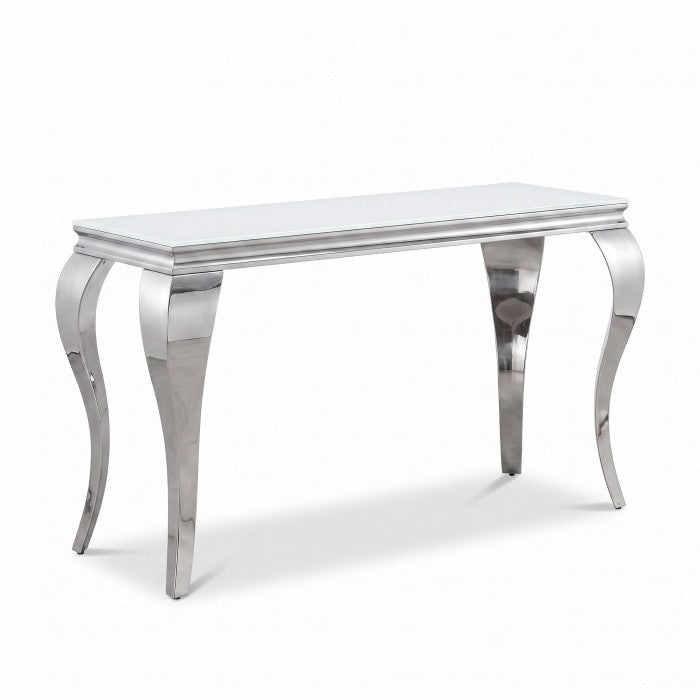 Wetzikon White/Silver Sofa Table by Furniture of America at Eve Furniture